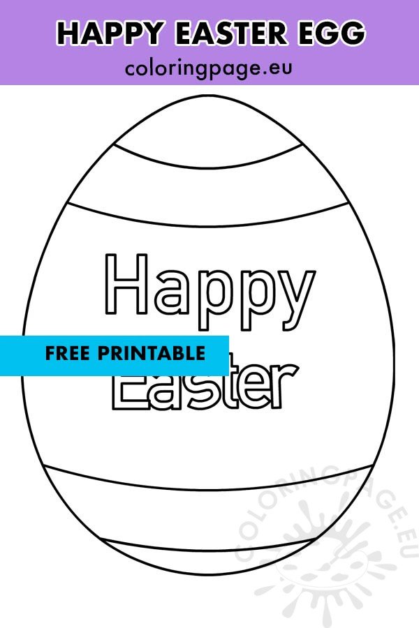 Happy easter egg template
