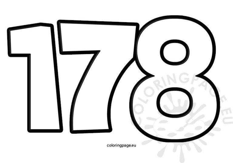 Number 178 Coloring Page
