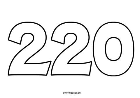 Printable Number 220 outline | Coloring Page