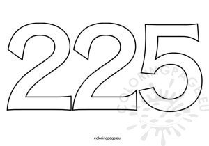 Number 225 shape | Coloring Page