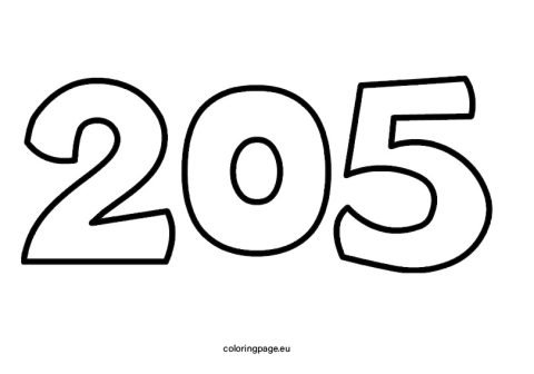 Number 205 outline | Coloring Page