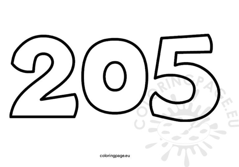 Number 205 outline | Coloring Page