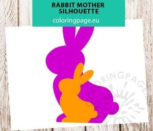 Rabbit mother silhouette | Coloring Page