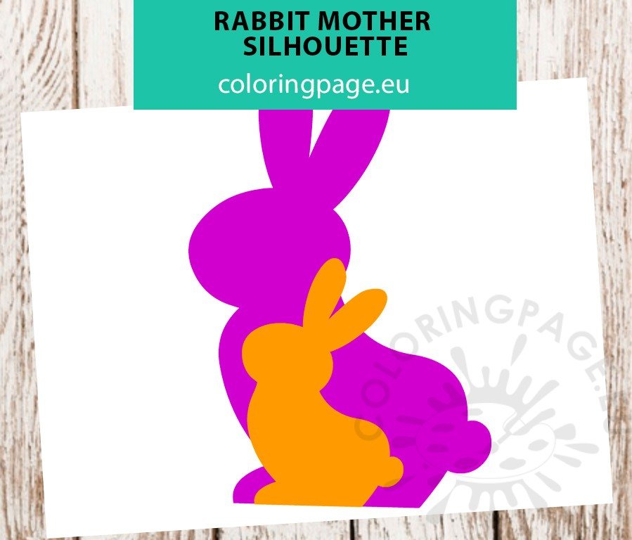 rabbit mother silhouette