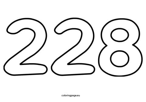 228 number outline | Coloring Page