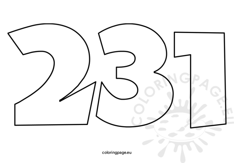 Printable number 231 | Coloring Page