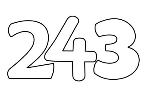 Free printable Number 243 | Coloring Page