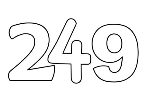 249 number outline | Coloring Page