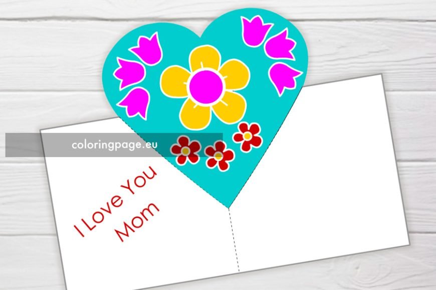 Mother's day pop up card | Coloring Page