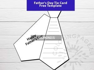 Father's Day Tie Card Template | Coloring Page