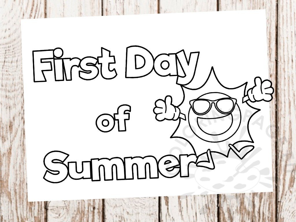 First Day of Summer coloring page Coloring Page