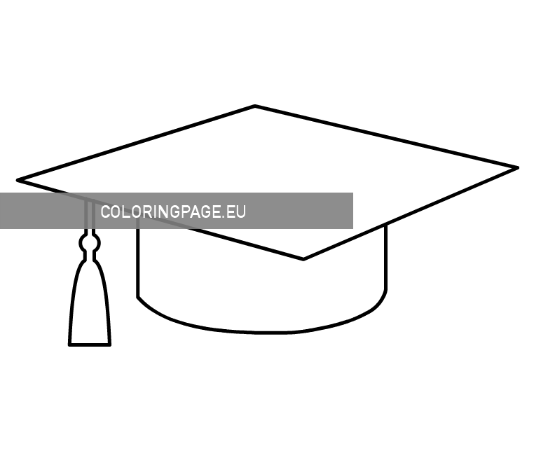 Free Graduation Hat Template Coloring Page