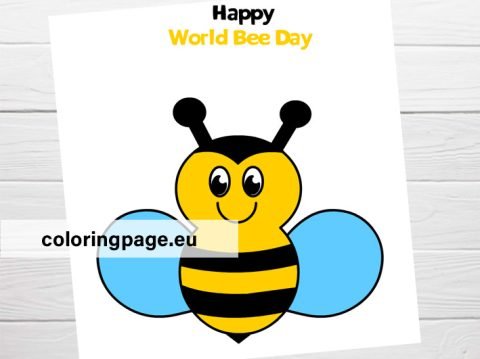 Happy World Bee Day | Coloring Page