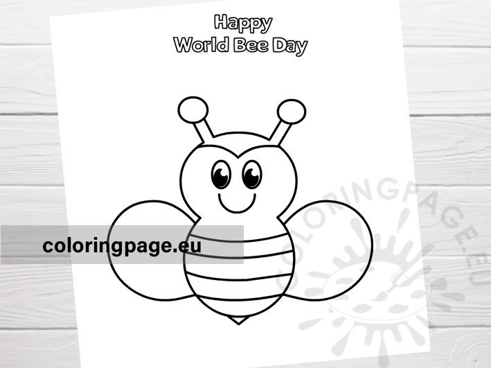 happy world bee day coloring