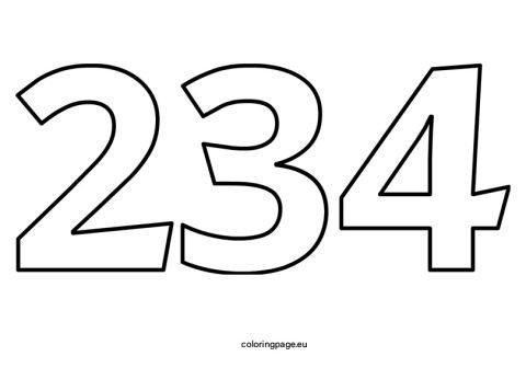 Free printable Number 234 | Coloring Page