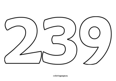 Number 239 black and white | Coloring Page