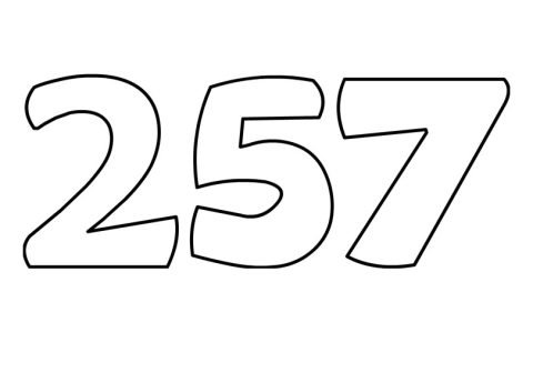 Number 257 outline | Coloring Page