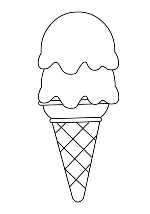 Ice Cream - Coloring Page