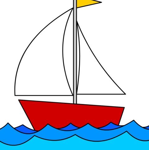 Cute sailboat | Coloring Page