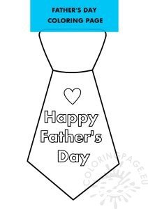 Tie Happy Fathers Day | Coloring Page