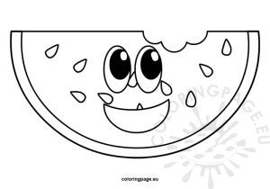 Watermelon fruit coloring page