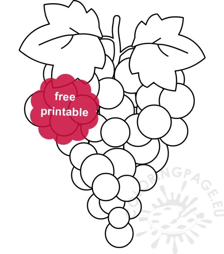 Fruit coloring page Bunch grapes Coloring Page