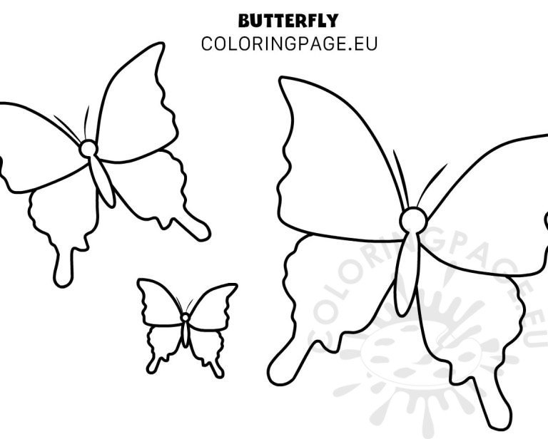 Butterfly Coloring Pages Coloring - Different Size Butterfly 768x616 