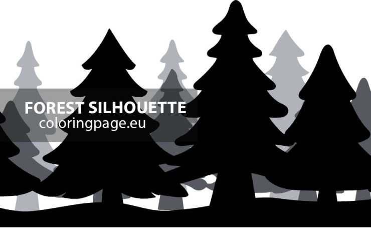 Free printable Forest silhouette | Coloring Page