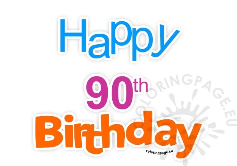 Happy 90th birthday | Coloring Page