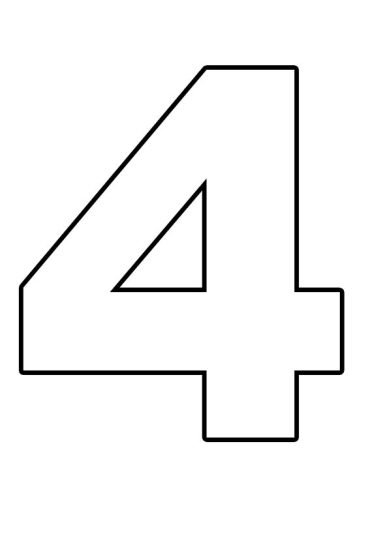 Number 4 template | Coloring Page