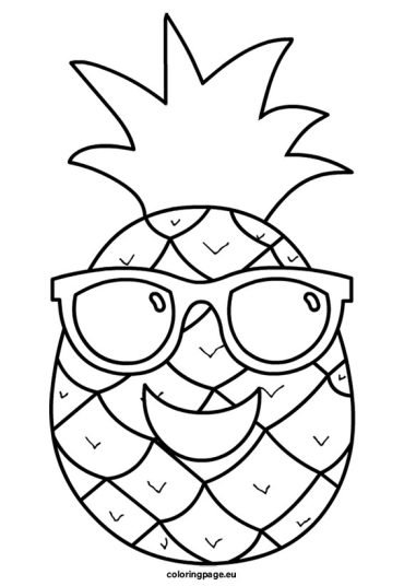 Pineapple with sunglasses | Coloring Page