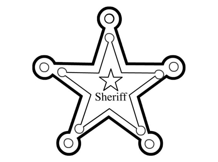 Sheriff Badge Template Coloring Page