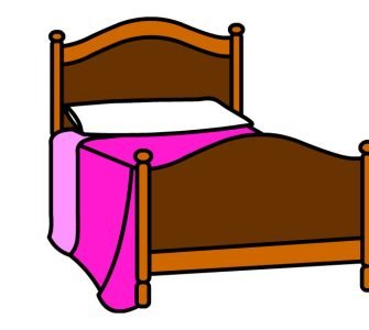 wood bed pink blanket