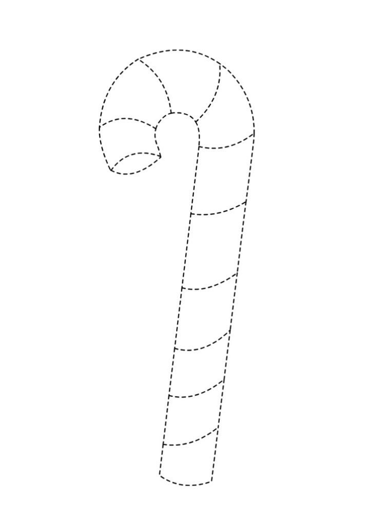 Christmas candy cane worksheet | Coloring Page