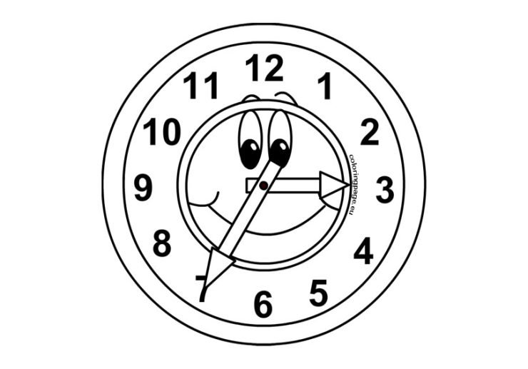 Cartoon Clock free printable | Coloring Page