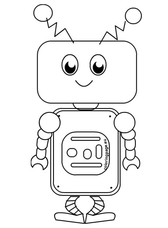 Cute robot | Coloring Page