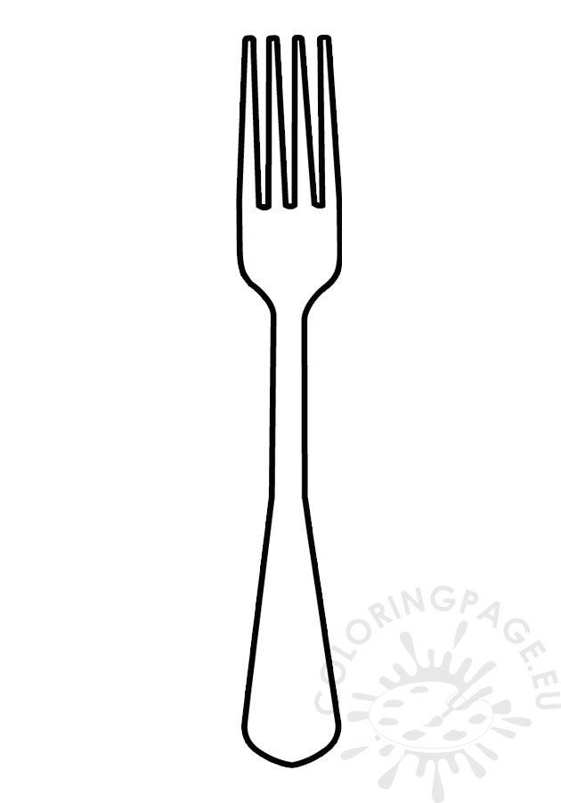 Fork Template Coloring Page