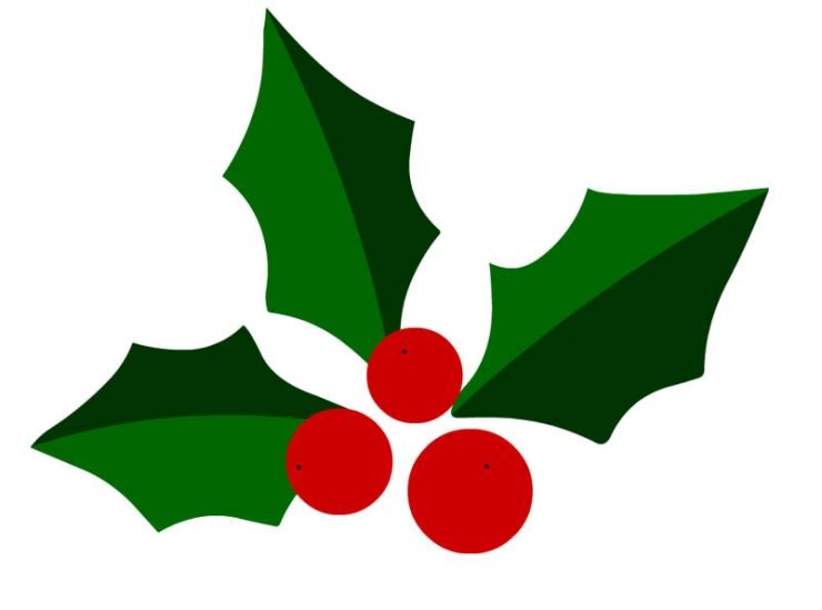 Holly Christmas image | Coloring Page