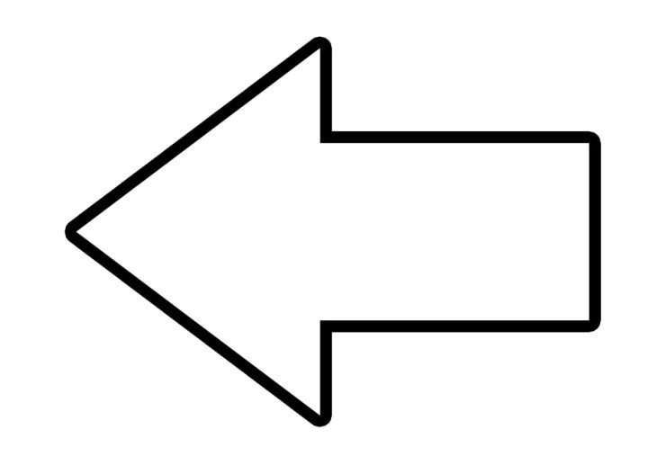 Left arrow shape | Coloring Page
