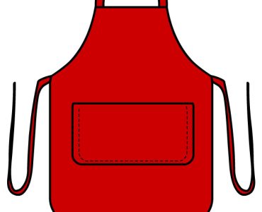 red kitchen apron