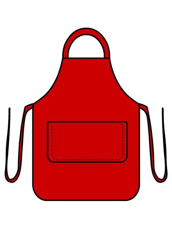 Red kitchen apron | Coloring Page