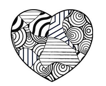 black white love heart