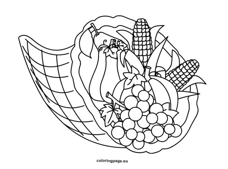 Printable cornucopia | Coloring Page