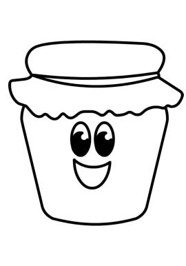 Cute honey jar cartoon | Coloring Page