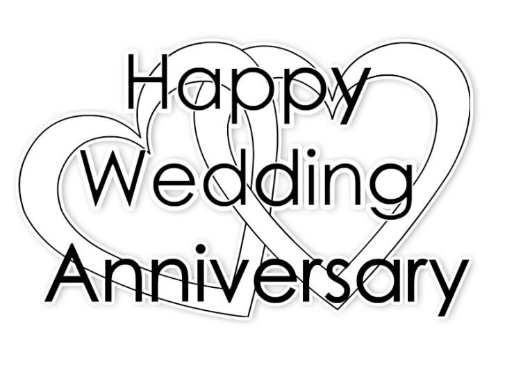 Happy Wedding Anniversary | Coloring Page