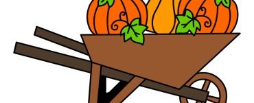 pumpkins wheelbarrow