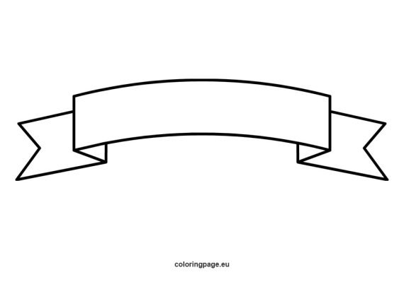 Free Ribbon Banner Label Blank | Coloring Page