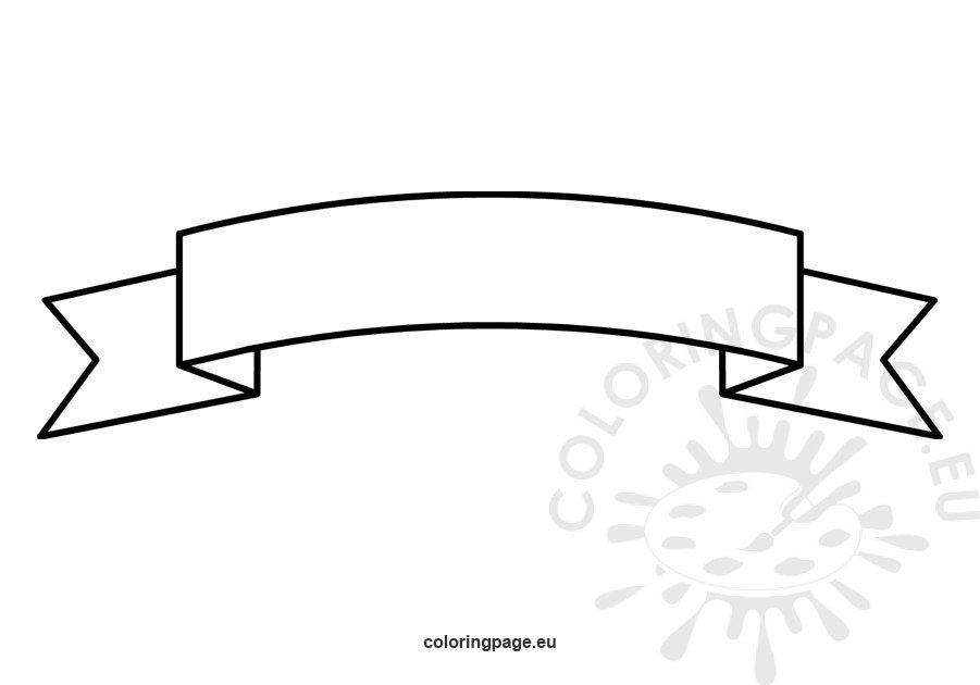 Free Ribbon Banner Label Blank Coloring Page