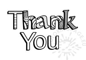 Free printable Thank You | Coloring Page