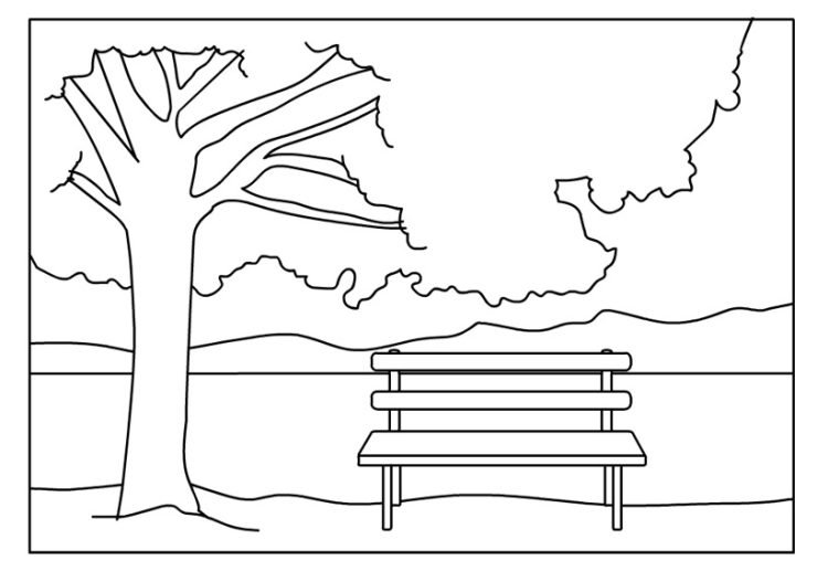 Autumn landscape | Coloring Page